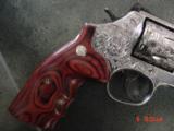 Smith & Wesson 686-6 +, engraved & polished by Flannery Engraving, 2 1/2",357, Rosewood grips, 1 work of art !! - 6 of 15