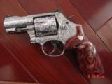 Smith & Wesson 686-6 +, engraved & polished by Flannery Engraving, 2 1/2",357, Rosewood grips, 1 work of art !! - 1 of 15