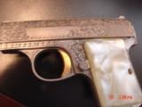 Browning Baby Renaissance,25ACP,deep factory engraved, Pearlite grips,made in the 1960's,awesome engraving & quite rare now - 13 of 15