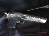 Magnum Research Desert Eagle 44Mag,6" high polished mirror nickel with some mat, box,papers etc,looks awesome !! - 11 of 15