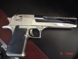Magnum Research Desert Eagle 44Mag,6" high polished mirror nickel with some mat, box,papers etc,looks awesome !! - 12 of 15