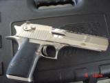 Magnum Research Desert Eagle 44Mag,6" high polished mirror nickel with some mat, box,papers etc,looks awesome !! - 9 of 15
