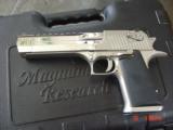 Magnum Research Desert Eagle 44Mag,6" high polished mirror nickel with some mat, box,papers etc,looks awesome !! - 8 of 15