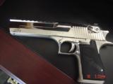 Magnum Research Desert Eagle 44Mag,6" high polished mirror nickel with some mat, box,papers etc,looks awesome !! - 13 of 15