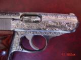 Walther /Interarms 380,hand engraved by Flannery Engraving,polished,Rosewood grips,box,manual,certificate,a work of art !! - 3 of 15