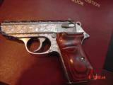 Walther /Interarms 380,hand engraved by Flannery Engraving,polished,Rosewood grips,box,manual,certificate,a work of art !! - 12 of 15