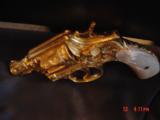 Smith & Wesson Pre Model 10,, 24K gold plated, fully engraved by Flannery,REAL MOP grips, 2" barrel,38SP,1 of a kind masterpiece, - 15 of 15