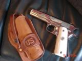 Colt 45 ACP,made for Argentine Military,around 1950,fully refinished bright nickel,real Water Buffalo bone grips,same as model 1927,carved holster
- 1 of 15