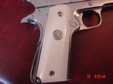 Colt 45 ACP,made for Argentine Military,around 1950,fully refinished bright nickel,real Water Buffalo bone grips,same as model 1927,carved holster
- 4 of 15