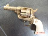 Colt Sheriffs SAA,late Weldone Bledsoe hand engraved,24K plated,real ivory,3",45LC,1979,pres case etc,a true masterpiece & very rare !! - 3 of 15