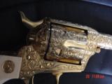 Colt Sheriffs SAA,late Weldone Bledsoe hand engraved,24K plated,real ivory,3",45LC,1979,pres case etc,a true masterpiece & very rare !! - 9 of 15