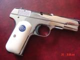 Colt 1903,32 Auto,hammerless, fully refinished in bright nickel,with fire blue accents,bonded ivory grips,made circa 1914 !!a real showpiece !! - 15 of 15