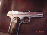 Colt 1903 with genuine Ox Horn grips, 32 ACP,fully refinished in bright nickel,grip safety,hammerless,, made circa 1918. 99 years old & a showpiece !! - 13 of 15
