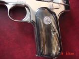 Colt 1903 with genuine Ox Horn grips, 32 ACP,fully refinished in bright nickel,grip safety,hammerless,, made circa 1918. 99 years old & a showpiece !! - 5 of 15