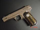 Colt 1903 with genuine Ox Horn grips, 32 ACP,fully refinished in bright nickel,grip safety,hammerless,, made circa 1918. 99 years old & a showpiece !! - 12 of 15