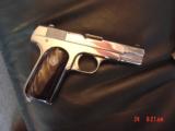 Colt 1903 with genuine Ox Horn grips, 32 ACP,fully refinished in bright nickel,grip safety,hammerless,, made circa 1918. 99 years old & a showpiece !! - 10 of 15