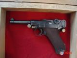 Luger Mannlicher 9mm,matching #s except magazine,possible refinished,pres. case, 1936,checkered wood grips.a showpiece !! - 1 of 15