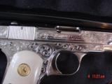 Colt 1908 380auto,master engraved by S.Leis,& refinished nickel,bonded ivory grips,1925,certificate,a real showpiece-awesome !! - 3 of 15