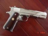 Colt 1911,45ACP,WWII,Pacific Theater,bright nickel,engraved,Rosewood grips,fitter case,w/7 nickel bullets,made 1970-awesome !! - 14 of 15