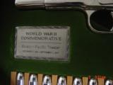Colt 1911,45ACP,WWII,Pacific Theater,bright nickel,engraved,Rosewood grips,fitter case,w/7 nickel bullets,made 1970-awesome !! - 5 of 15
