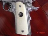 Colt Gold Cup Trophy 45,deep hand engraved & polished by Flannery Engraving,real Giraffe Bone grips,NIB,awesome work of art ! - 4 of 15