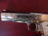 Colt 1911 Government 45,master engraved by S.Leis,refinished in bright nickel & 24k accents,Pearlite grips,a work of art,never fired ! - 7 of 15