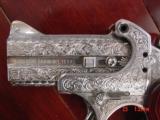 Bond Arms Cowboy Derringer 410/45LC,fully engraved by Flannery Engraving,& polished,awesome pocket hand cannon-a work of art !! - 2 of 15