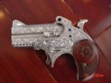 Bond Arms Cowboy Derringer 410/45LC,fully engraved by Flannery Engraving,& polished,awesome pocket hand cannon-a work of art !! - 4 of 15