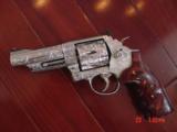 Smith & Wesson 629-6 4",44 mag,fully engraved & polished by Flannery engraving,Rosewood grips, a masterpiece hand cannon !! - 5 of 15