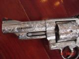 Smith & Wesson 629-6 4",44 mag,fully engraved & polished by Flannery engraving,Rosewood grips, a masterpiece hand cannon !! - 8 of 15