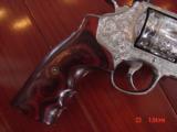 Smith & Wesson 629-6 4",44 mag,fully engraved & polished by Flannery engraving,Rosewood grips, a masterpiece hand cannon !! - 2 of 15
