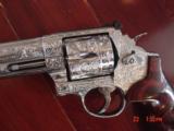Smith & Wesson 629-6 4",44 mag,fully engraved & polished by Flannery engraving,Rosewood grips, a masterpiece hand cannon !! - 7 of 15