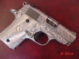 Colt Mustang Pocketlite 380,fully engraved & polished by Flannery Engraving,Pearlite grips,never fired,awesome work of art ! - 4 of 15