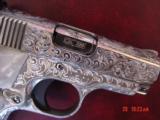 Colt Mustang Pocketlite 380,fully engraved & polished by Flannery Engraving,Pearlite grips,never fired,awesome work of art ! - 6 of 15