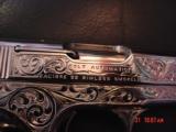 Colt 1903,32cal,hammerless,master engraved & refinished bright nickel by S.Leis,black Pearlite & bonded ivory grips, 1918,awesome work of art !! - 12 of 15
