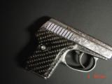 Seecamp LWS 380,fully deep hand engraved by Flannery Engraving,Carbon fiber grips,box,certificate, a true 1 of a kind masterpiece !! - 15 of 15
