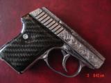 Seecamp LWS 380,fully deep hand engraved by Flannery Engraving,Carbon fiber grips,box,certificate, a true 1 of a kind masterpiece !! - 1 of 15