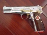 Browning Hi Power 40S&W,2nd Amendment commemorative,bright nickel & gold,engraved,never fired,in pres case,awesome !! - 12 of 15