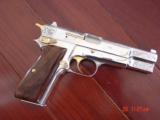 Browning Hi Power 40S&W,2nd Amendment commemorative,bright nickel & gold,engraved,never fired,in pres case,awesome !! - 13 of 15
