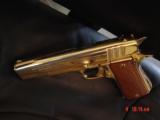 Colt Argentine Army 45,made around 1950,24k plated,lanyard loop,wood grips,nice fitted case,a real showpiece - 13 of 15
