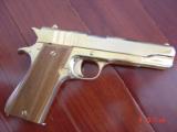 Colt Argentine Army 45,made around 1950,24k plated,lanyard loop,wood grips,nice fitted case,a real showpiece - 9 of 15