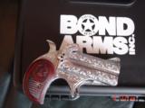 Bond Arms 410/45LC,fully engraved & polished by Flannery Engraving,2 shots,rosewood grips,nib,awesome work of art hand cannon
!! - 13 of 15