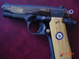 Colt
Government Model MKIV Series
US NAVY Commemorative,high gloss gold & blue,bamboo style grips,engraved #34,box & manual,awesome showpiece,& rare - 2 of 15