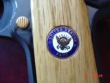 Colt
Government Model MKIV Series
US NAVY Commemorative,high gloss gold & blue,bamboo style grips,engraved #34,box & manual,awesome showpiece,& rare - 8 of 15