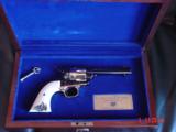Uberti SAA 45LC,Roy Rogers Commemorative,4 3/4",gold Cylinder & accents,stag grips,fitted wood case,never fired,awesome showpiece,#150 !! - 2 of 15