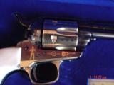 Uberti SAA 45LC,Roy Rogers Commemorative,4 3/4",gold Cylinder & accents,stag grips,fitted wood case,never fired,awesome showpiece,#150 !! - 5 of 15