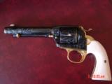 Colt Bisley Flannery Engraved,circa 1902,32WCF,5.5",blue with 24K accents & 24K gold wire inlay,real Ivory grips,1 of a kind work of art !! - 1 of 15
