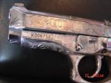 Taurus PT58HC Plus, rare 19 round 380, fully engraved & polished by Flannery Engraving, Pearlite grips, certificate, box & manual, awesome 1 of a kind - 15 of 15