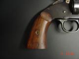 Navy Arms/Uberti
1875 Schofield 3 1/2",Hideout model,45LC, original box,nice wood grips, looks test fired only - 13 of 15