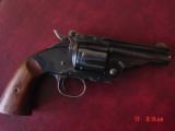Navy Arms/Uberti
1875 Schofield 3 1/2",Hideout model,45LC, original box,nice wood grips, looks test fired only - 5 of 15